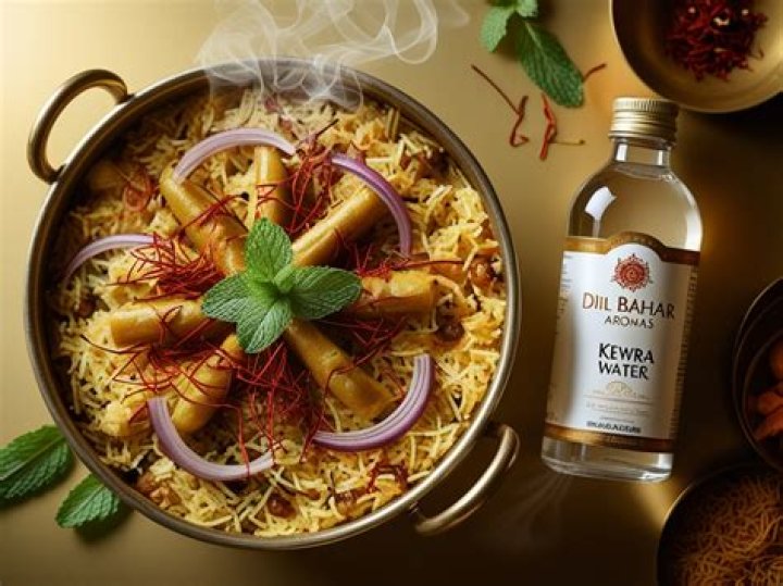 How do you put kewra essence in biryani?