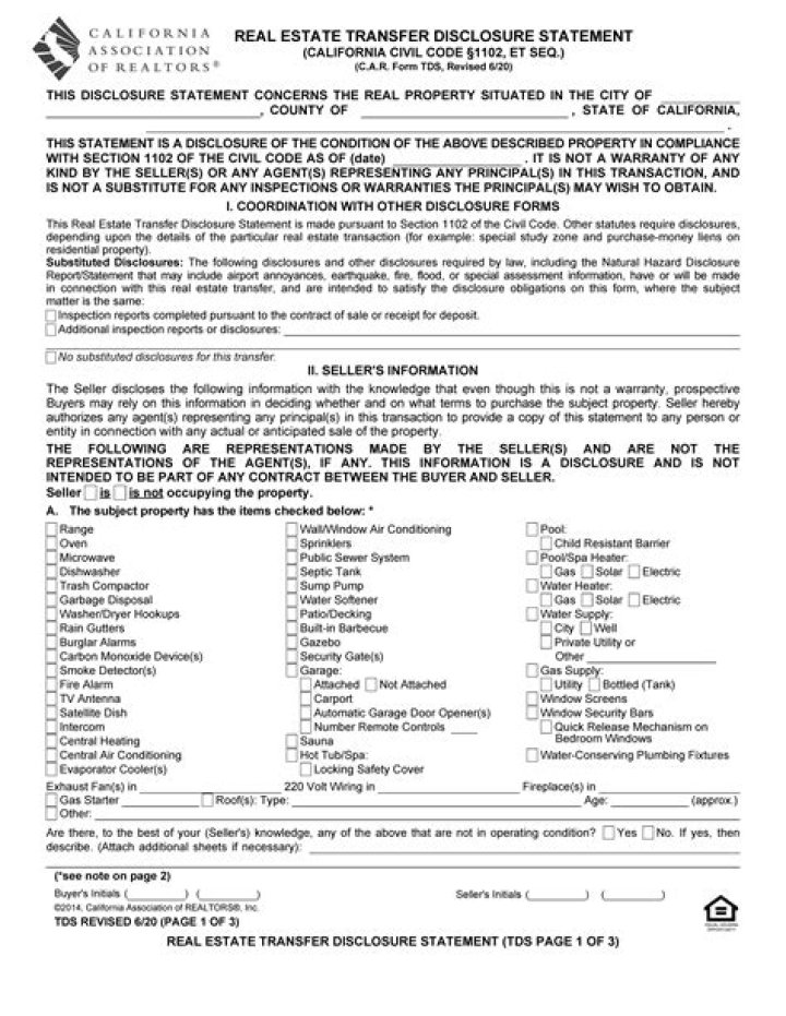 What are the mandatory real estate disclosures in California?