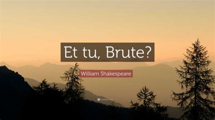 What does the quote Et tu Brute mean?