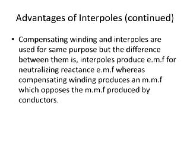 What is the difference between Interpoles and compensating windings?