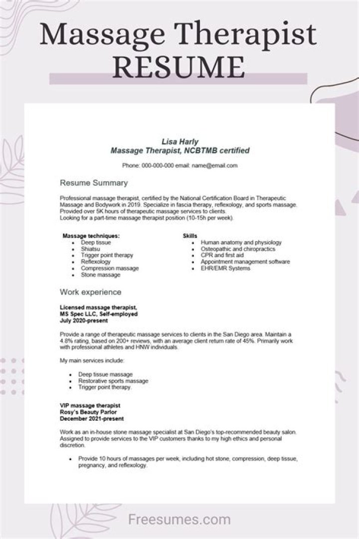 What is the job description of a massage therapist?