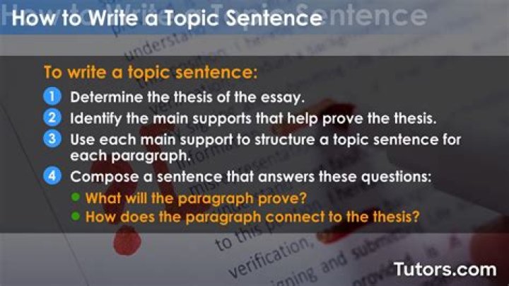 What makes a topic sentence specific?